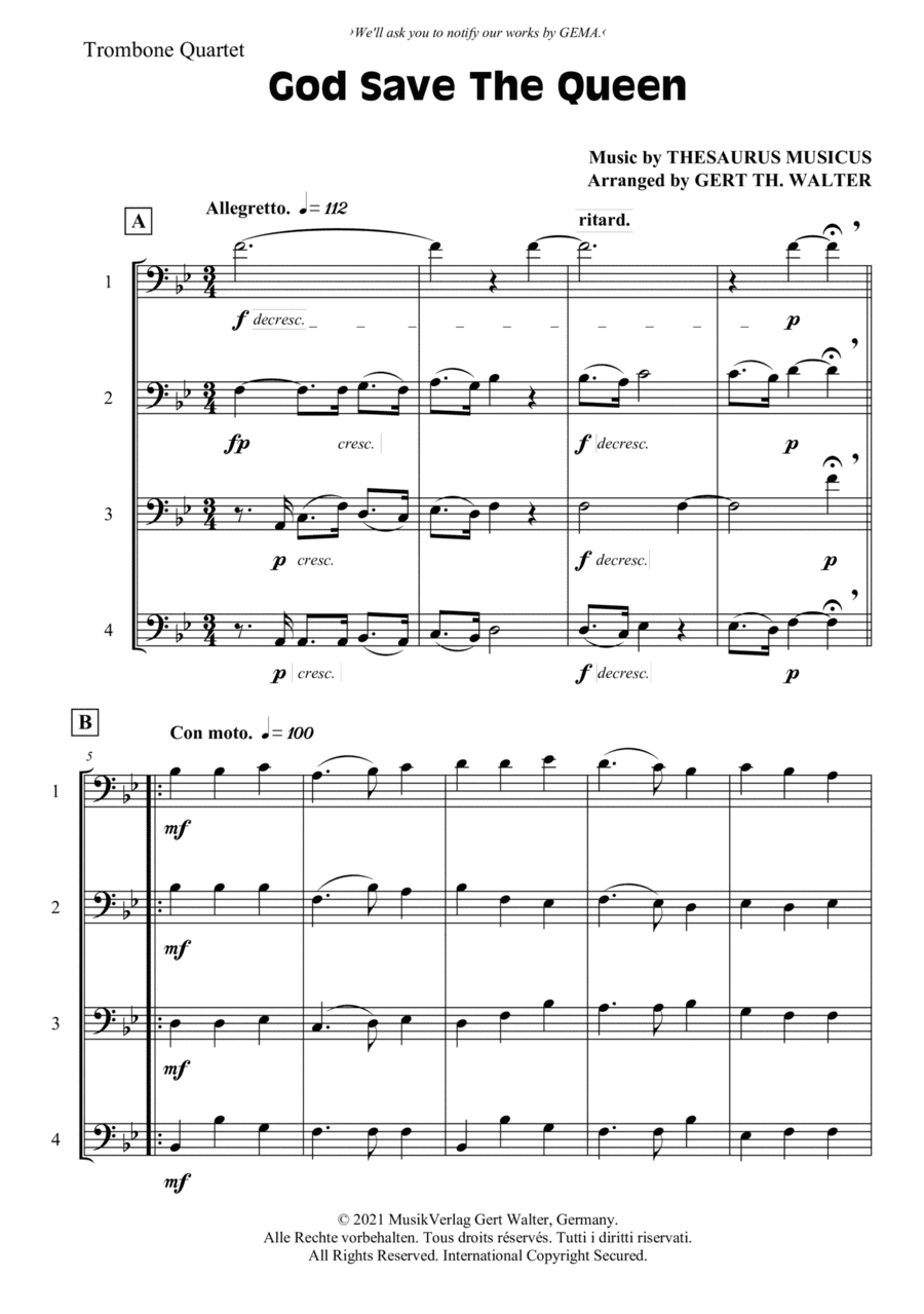 God Save The Queen (arr. Gert Th. Walter)