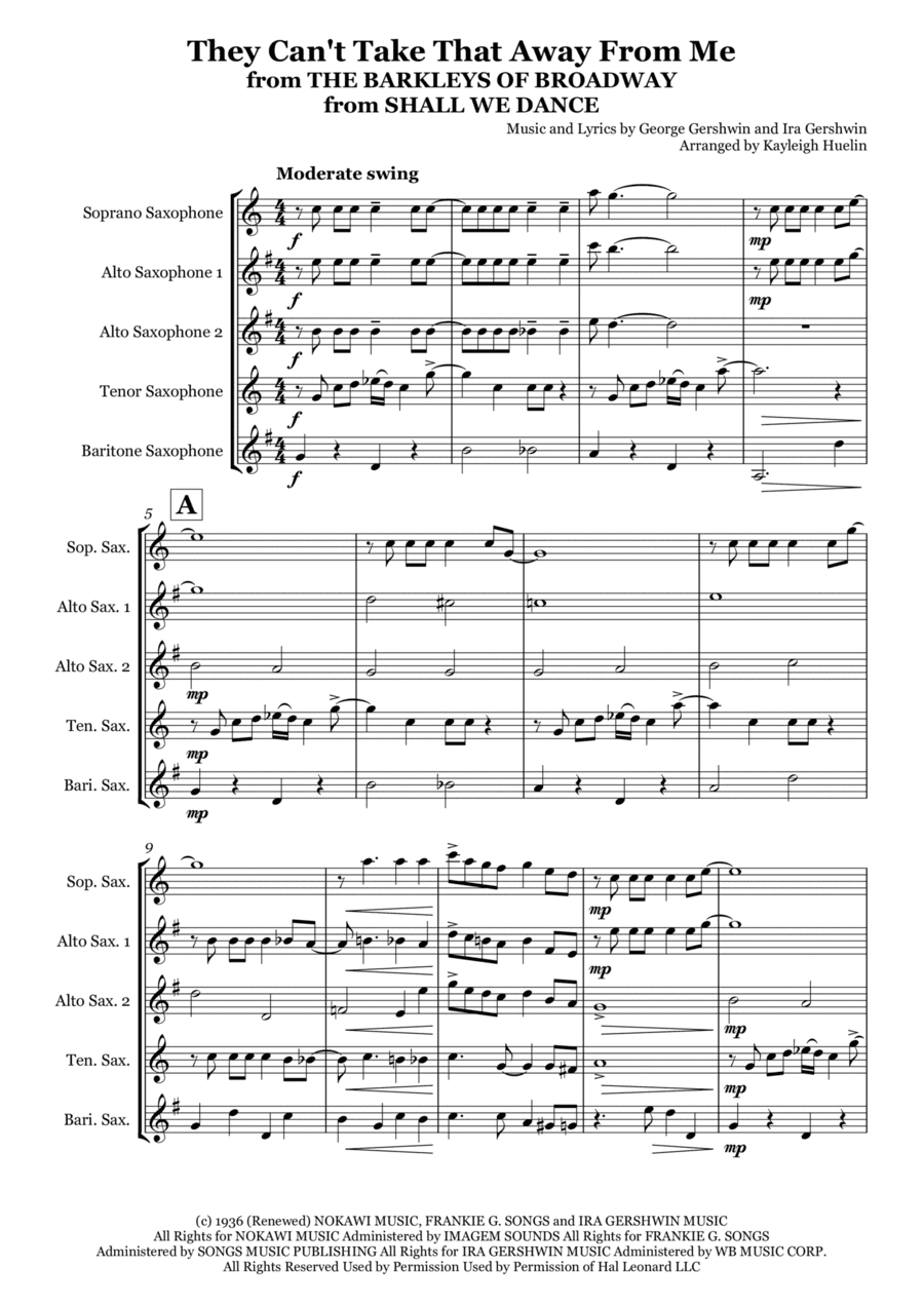 They Can't Take That Away From Me (arr. Kayleigh Huelin)