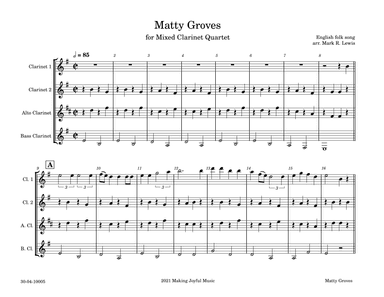 Matty Groves - Mixed Clarinet Quartet (arr. Mark R Lewis)