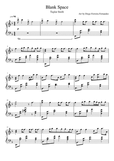 Blank Space (arr. Diego Ferreira Fernandez)