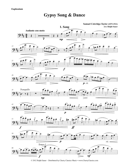 Gypsy Song and Dance for Euphonium and Piano (arr. Sauer, Ralph)