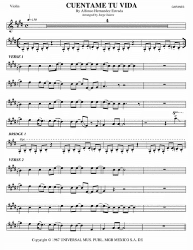 Cuentame Tu Vida (arr. Jorge Juárez)