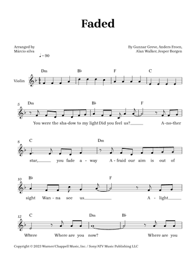 Faded (arr. Márcio Silva)