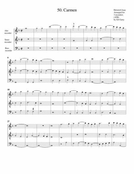 50. Carmen in g a3 (arrangement for 3 recorders) (arr. Gil Garty)