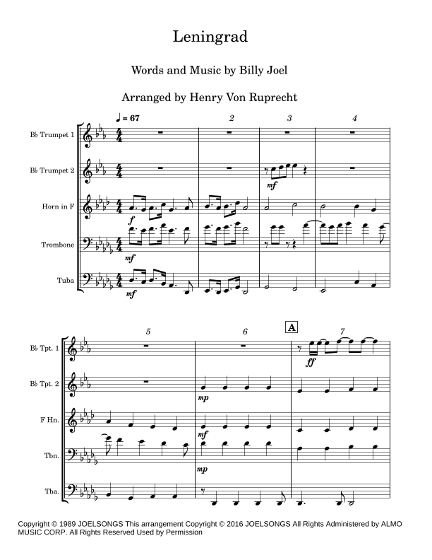 Leningrad (arr. Henry Von Ruprecht)