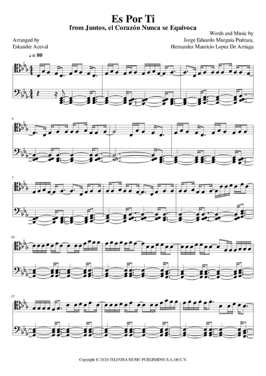 Es Por Ti (arr. Eskander Aceval)