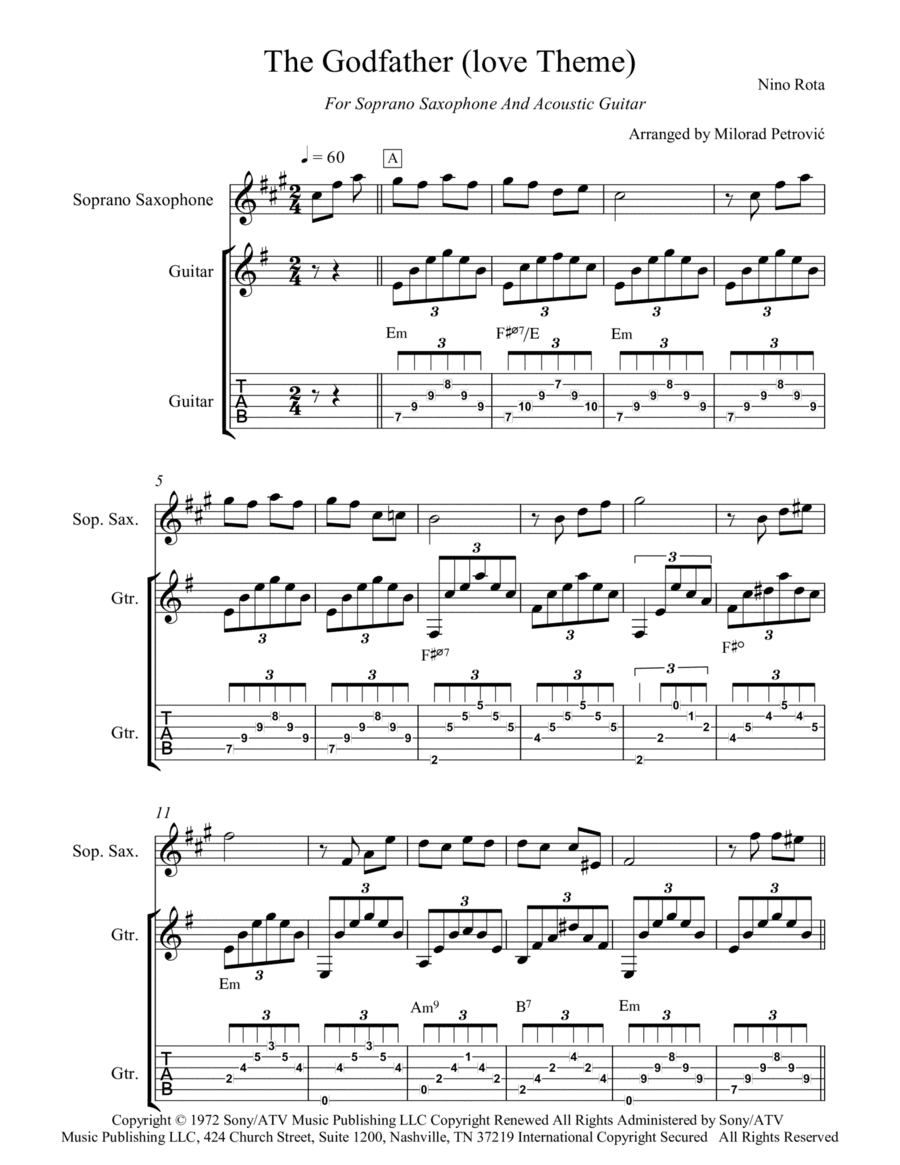 The Godfather (love Theme) (arr. Milorad Petrović)