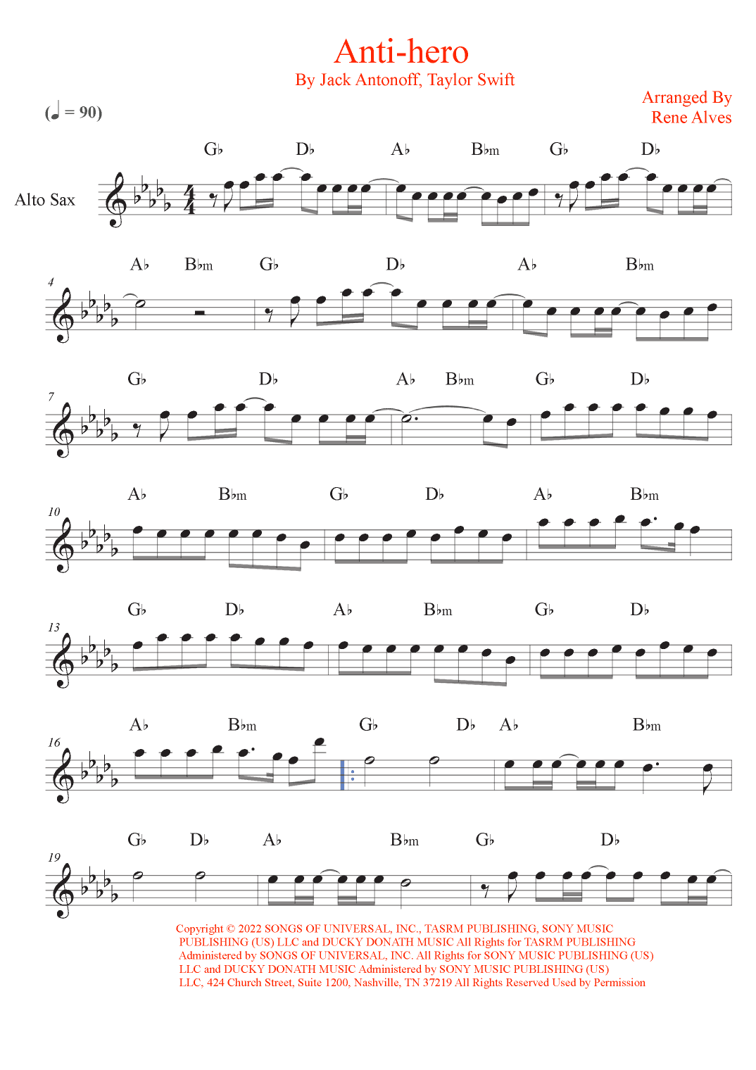 Anti-hero (arr. Rene Alves)