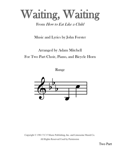 Waiting Waiting (arr. Adam Mitchell)