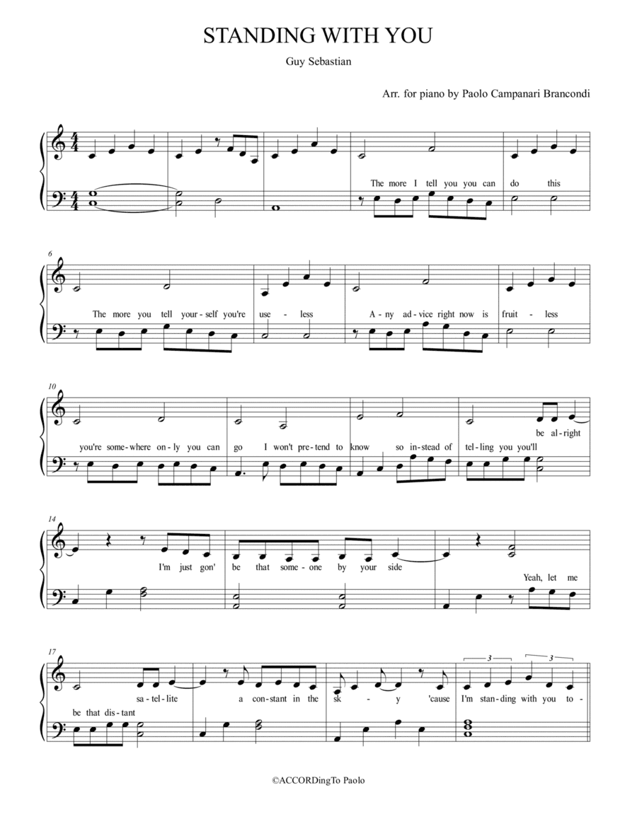 Standing With You (arr. Paolo Campanari Brancondi)