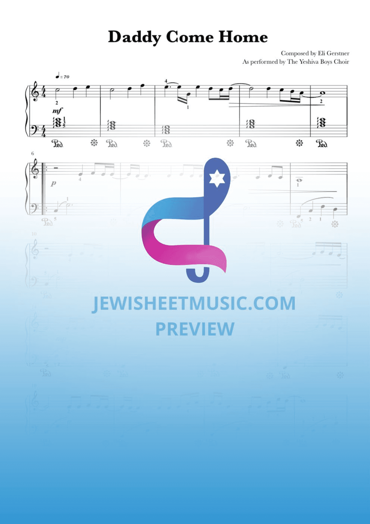 Daddy Come Home by Easy piano sheet music. (arr. R. Sloboder)