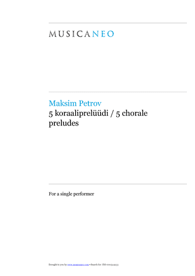 5 koraaliprelüüdi / 5 chorale preludes