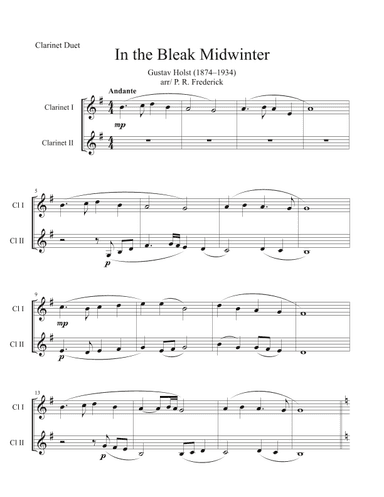 In the Bleak Midwinter (arr. P. R. Frederick)
