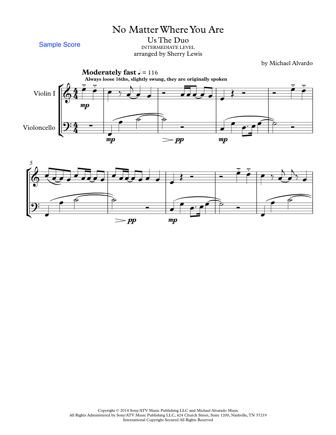 No Matter Where You Are (arr. Sherry Lewis)