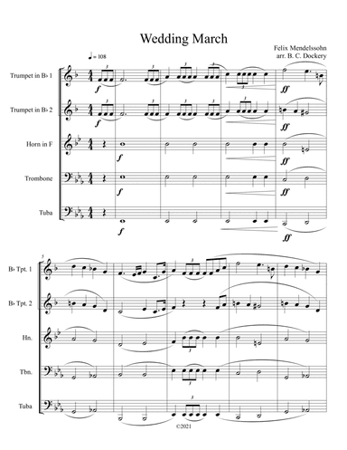 Wedding March for Brass Quintet (arr. B. C. Dockery)