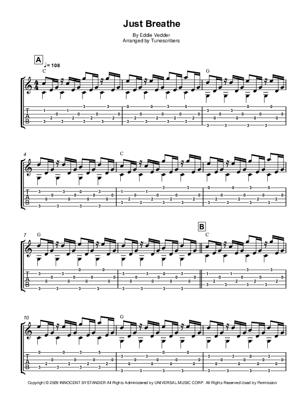 Just Breathe (arr. Tunescribers)