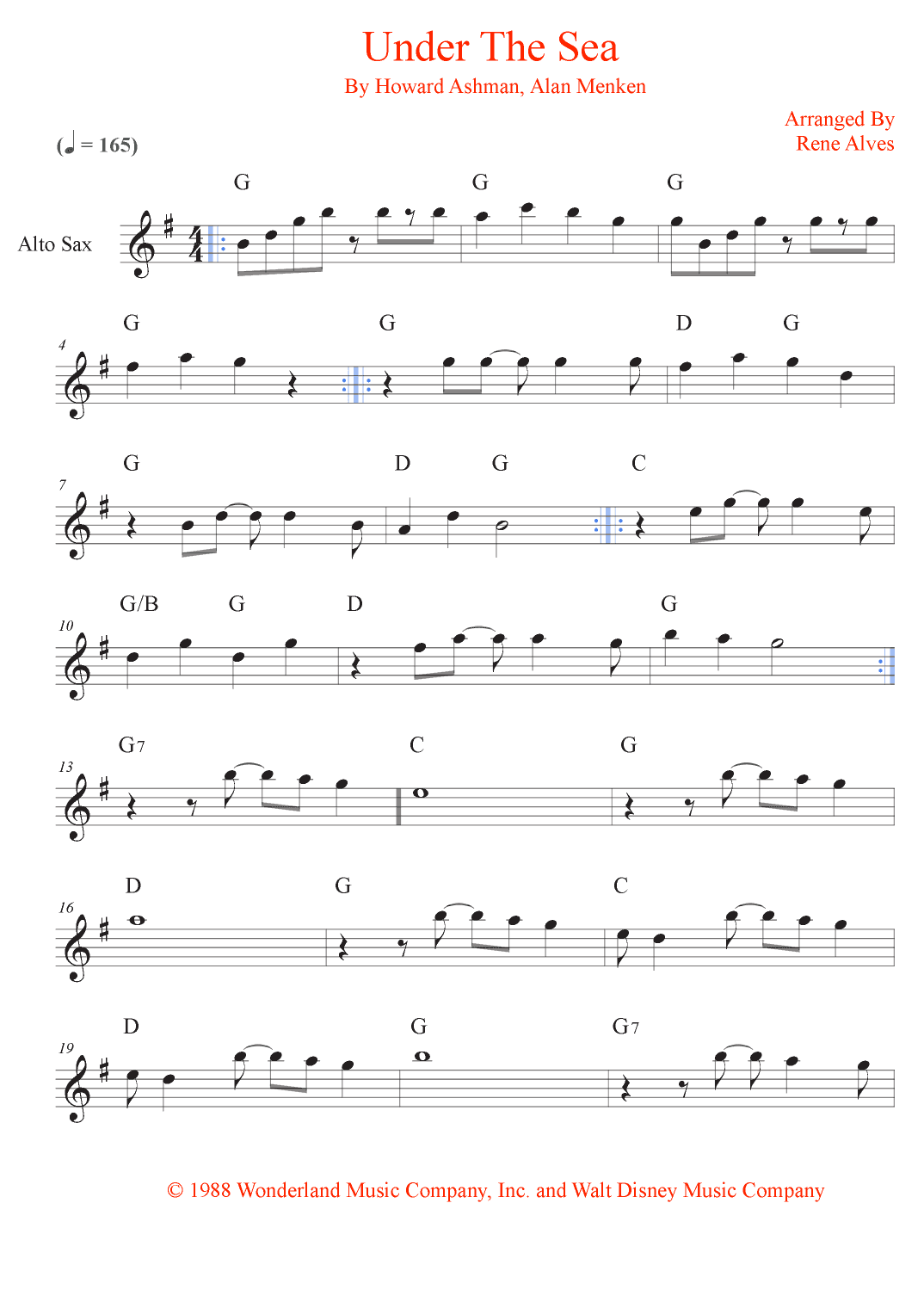 Under The Sea (arr. Rene Alves)