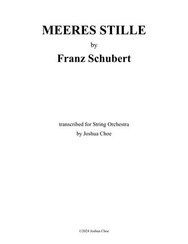 Meeres Stille, D.216 (arr. Joshua Choe)