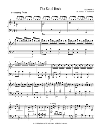 The Solid Rock (My Hope Is Built) - Piano Solo (arr. Pamela M. Robertson)