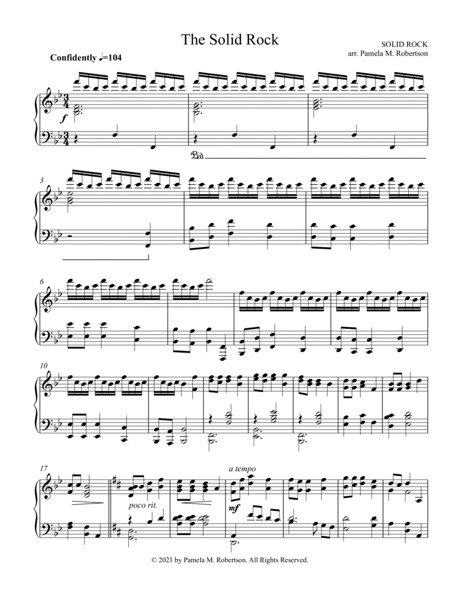 The Solid Rock (My Hope Is Built) - Piano Solo (arr. Pamela M. Robertson)