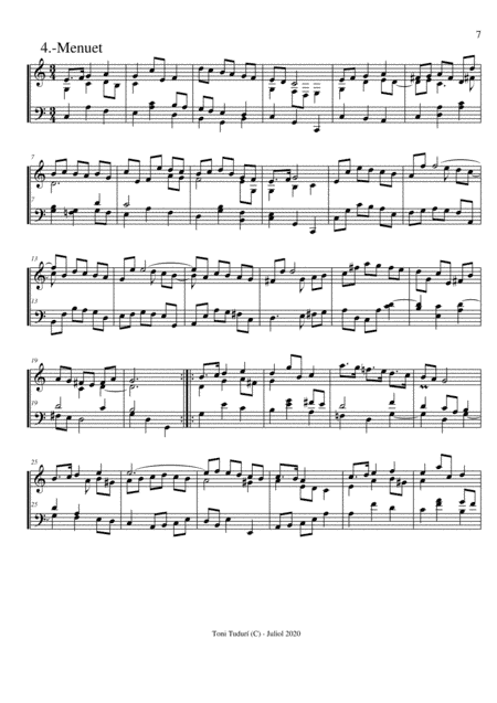 Menuet (Movement of baroque suite nº28 for piano solo)