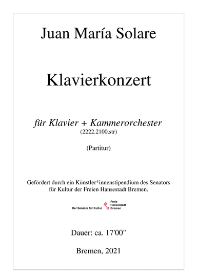 Piano Concerto No. 1 - Score Only