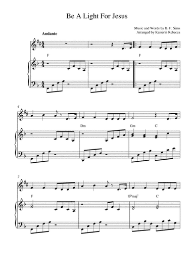 Be A Light For Jesus (arr. Kaiserin Rebecca)