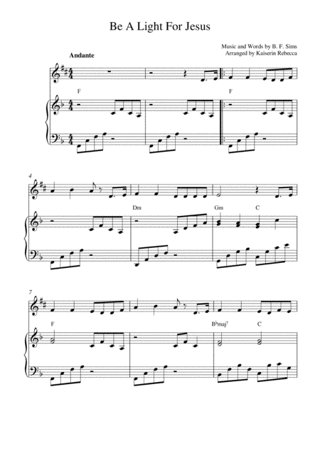 Be A Light For Jesus (arr. Kaiserin Rebecca)