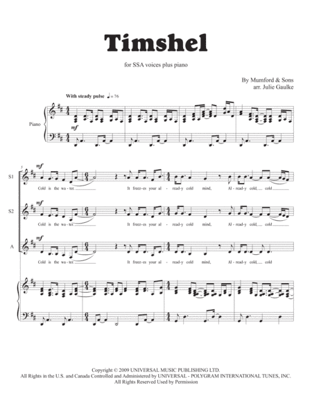 Timshel (arr. Julie Gaulke)
