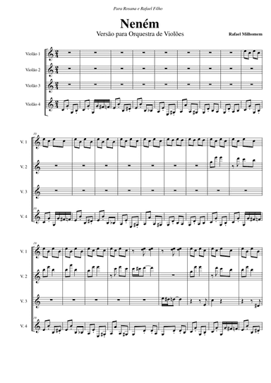 Neném (Baby) - For guitar quartet - Score Only