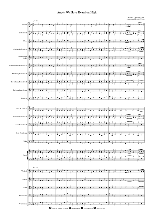 Angels We Have Heard on High - Gloria in Excelsi Deo - Christmas Carol Orchestral Arrangement (arr. Daniel H Rosa)
