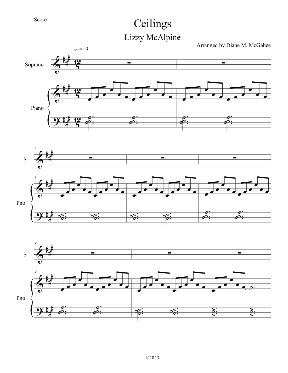 Ceilings (arr. Arranged by Diane M. McGahee)