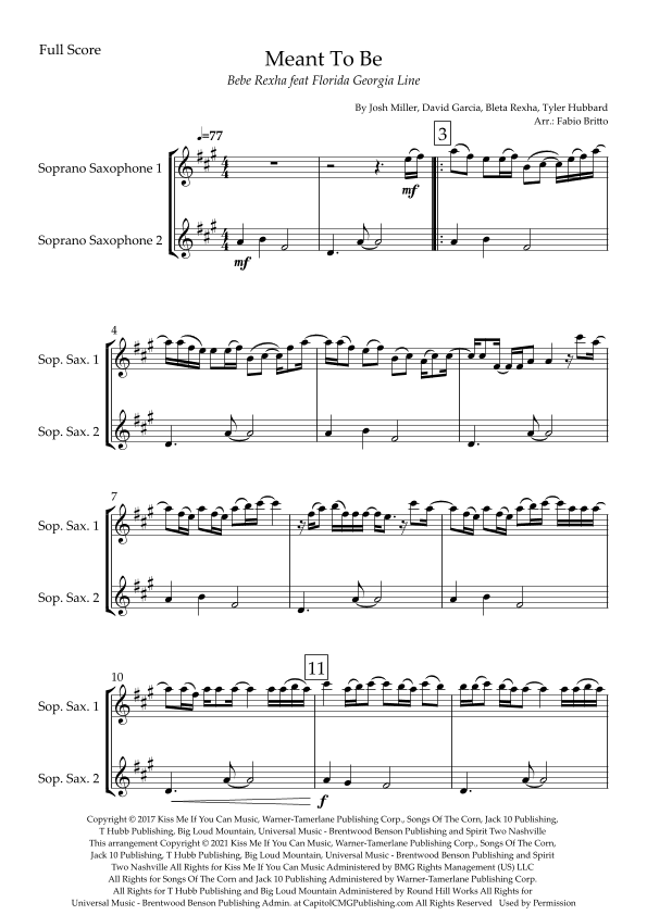 Meant To Be (arr. Fabio Britto)