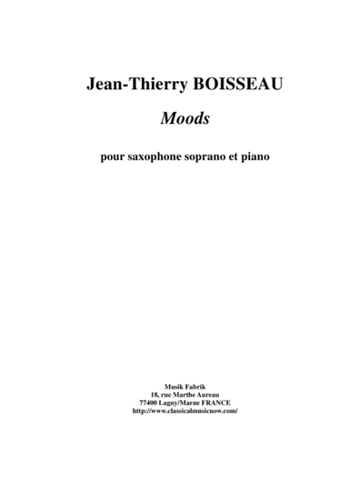 Jean-Thierry Boisseau: Moods for soprano saxophone and piano