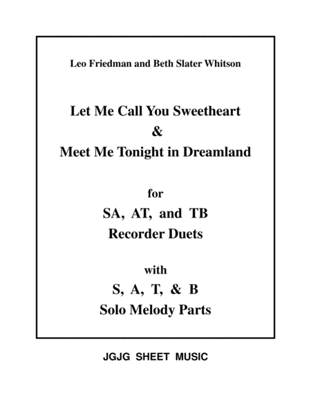 Two Love Songs for Recorder Duets and Solos (arr. James Grush)