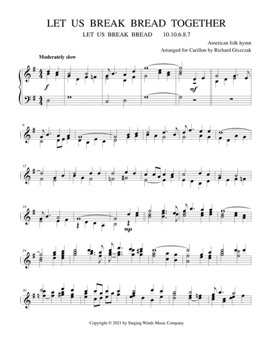 Let Us Break Bread Together (LET US BREAK BREAD) (arr. Richard Giszczak)