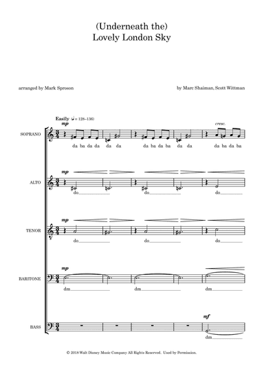 (underneath The) Lovely London Sky (arr. Mark Sproson)