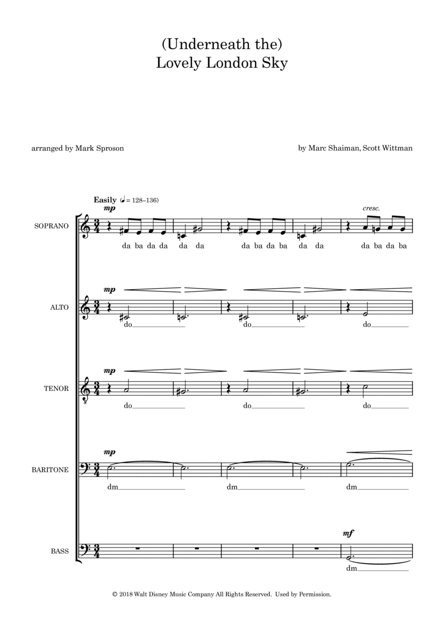 (underneath The) Lovely London Sky (arr. Mark Sproson)