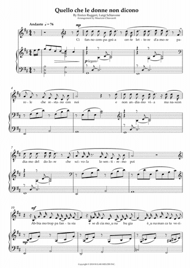 Quello Che Tu Mi Dici (arr. Maurizio Chiavaroli)