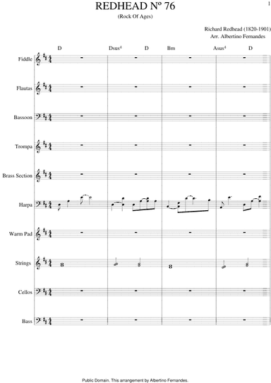 REDHEAD Nº 76 (Rock Of Ages) - Score Only (arr. Albertino Fernandes)