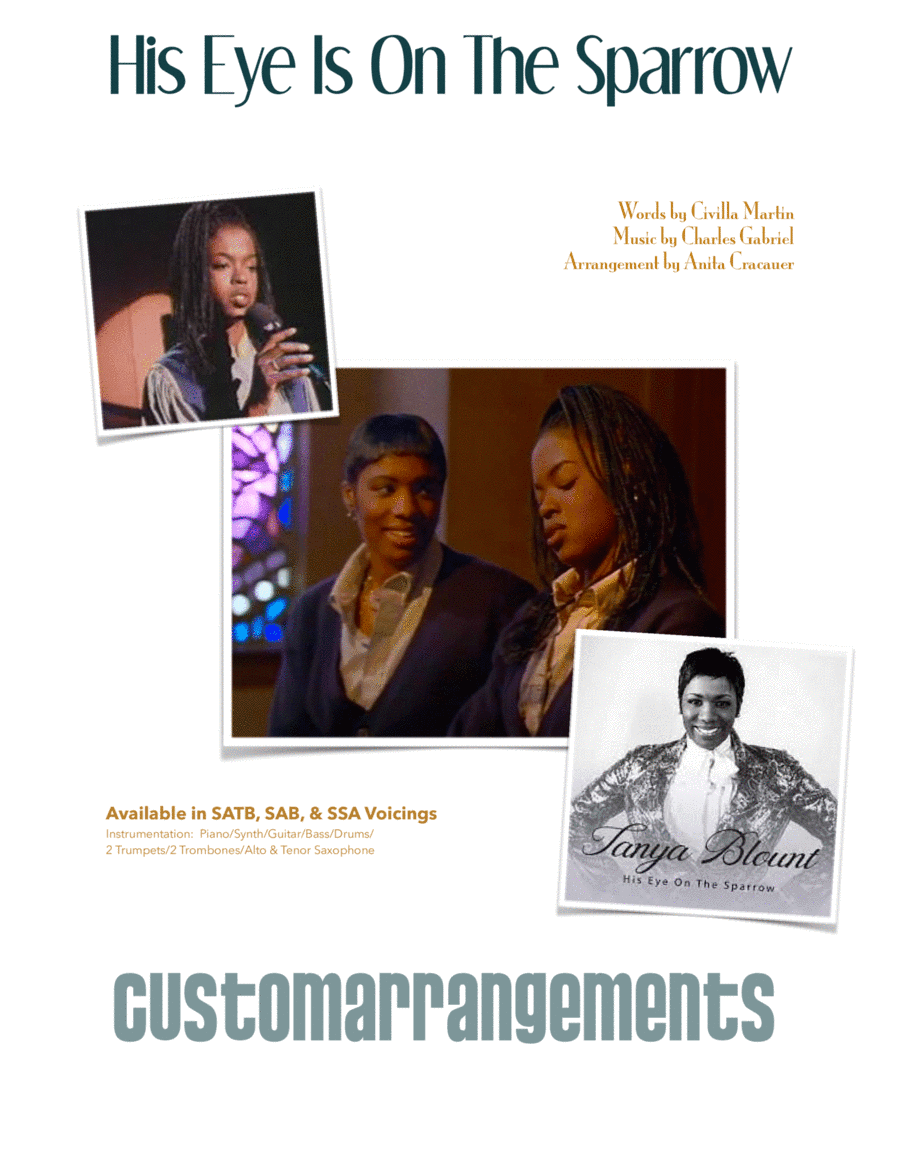 His Eye Is On The Sparrow (SAB Piano/Vocal) (arr. Anita Cracauer)