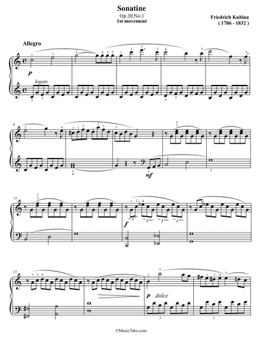 Kuhlau Sonatina in C Major Op.20 No.1 (1st movement) (arr. Beb Choupak)