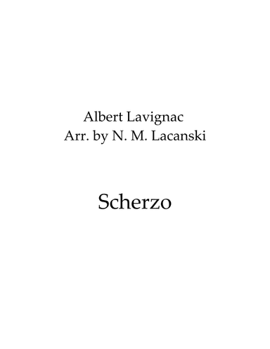 Scherzo (arr. Nick M Lacanski)