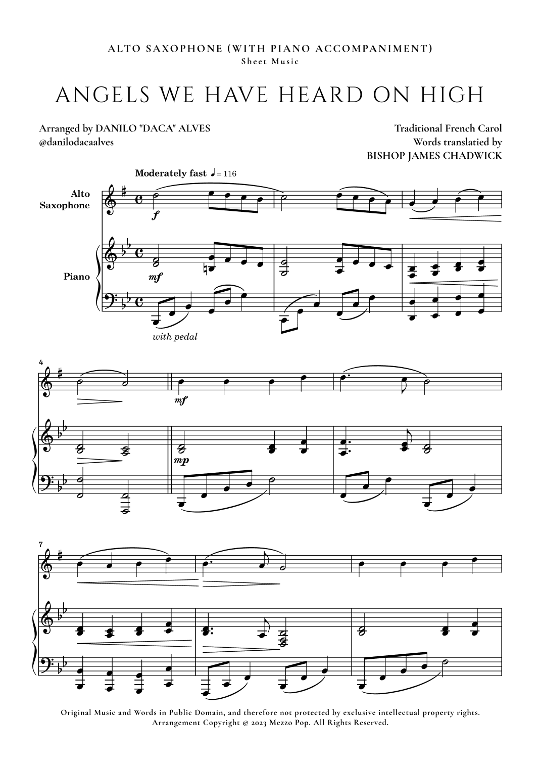Angels We Have Heard On High (arr. Danilo "Daca" Alves)