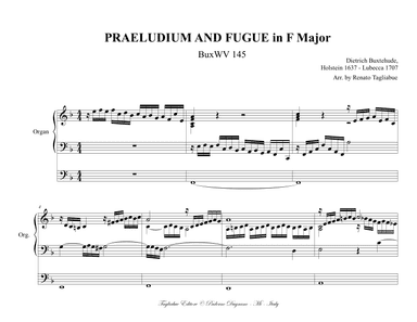 BUXTEHUDE - Praeludium and Fugue in F major - BuxWV 145 (arr. Renato Tagliabue)