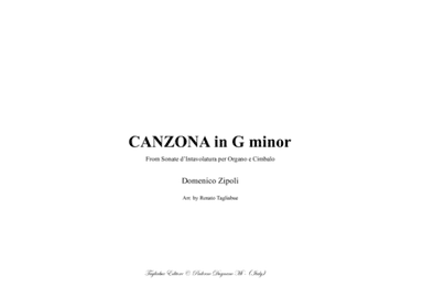 CANZONA IN G MINOR - D. Zipoli - From Sonate d’Intavolatura per Organo e Cimbalo (arr. Renato Tagliabue)