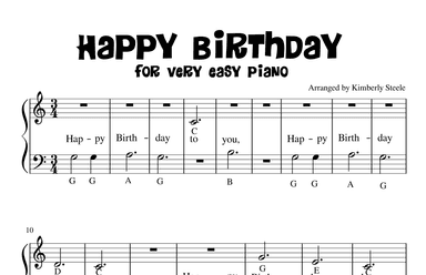 Happy Birthday for Very Easy Piano (arr. Kimberly Steele)