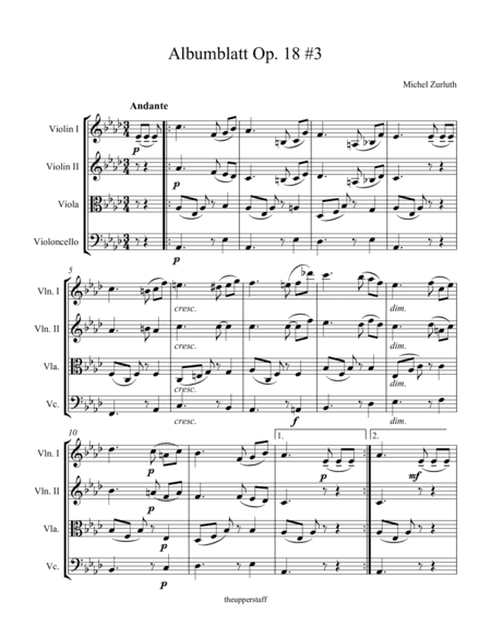 Albumblatt Op. 18 #3 (arr. Nick Lacanski)