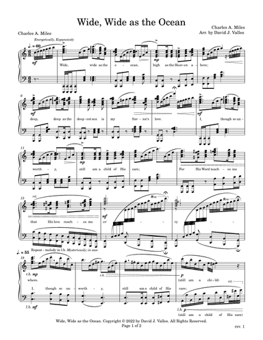 Wide, Wide as the Ocean (arr. David J. Valles)