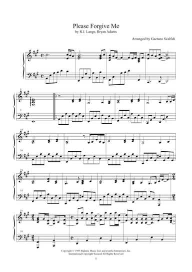 Please Forgive Me (arr. Gaetano Scalfidi)